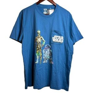 Star Wars Uniqlo Stash Retro Graffiti Pop Art C3PO R2D2 Droids Graphic T-shirt L